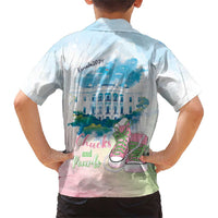 Chucks N Pearls 2024 Family Matching Short Sleeve Bodycon Dress and Hawaiian Shirt Pink Green Rocking The World - Wonder Print Shop
