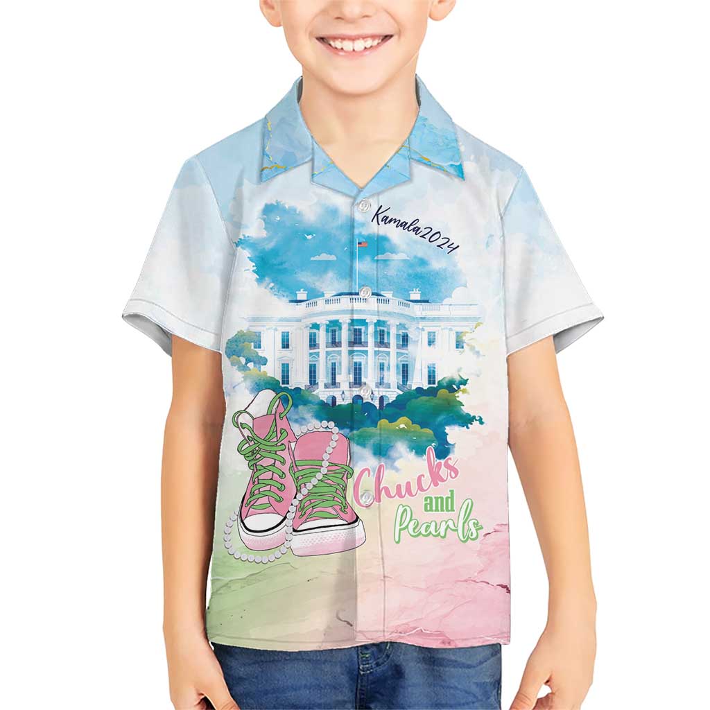 Chucks N Pearls 2024 Family Matching Short Sleeve Bodycon Dress and Hawaiian Shirt Pink Green Rocking The World - Wonder Print Shop