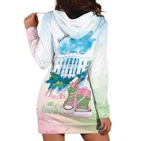 Chucks N Pearls 2024 Hoodie Dress Pink Green Rocking The World - Wonder Print Shop