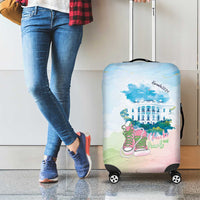 Chucks N Pearls 2024 Luggage Cover Pink Green Rocking The World - Wonder Print Shop