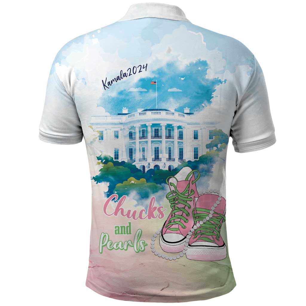 Chucks N Pearls 2024 Polo Shirt Pink Green Rocking The World - Wonder Print Shop