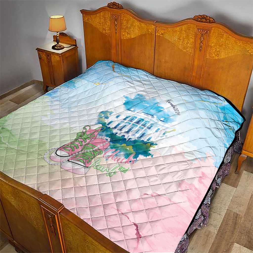 Chucks N Pearls 2024 Quilt Pink Green Rocking The World - Wonder Print Shop