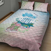 Chucks N Pearls 2024 Quilt Bed Set Pink Green Rocking The World - Wonder Print Shop