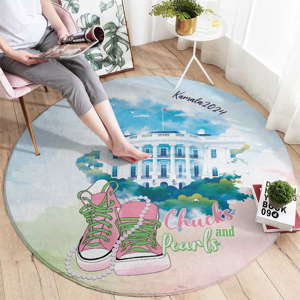 Chucks N Pearls 2024 Round Carpet Pink Green Rocking The World