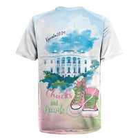 Chucks N Pearls 2024 Rugby Jersey Pink Green Rocking The World - Wonder Print Shop