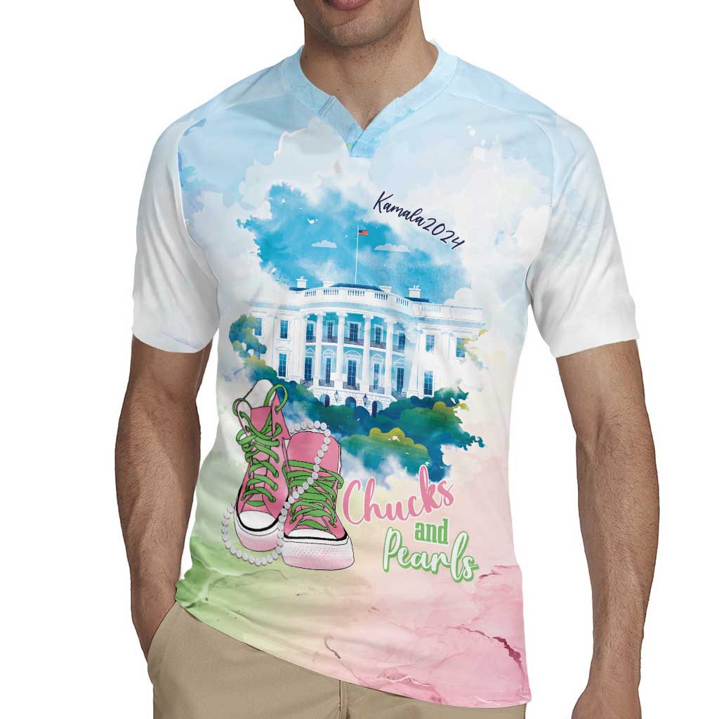 Chucks N Pearls 2024 Rugby Jersey Pink Green Rocking The World - Wonder Print Shop