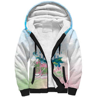 Chucks N Pearls 2024 Sherpa Hoodie Pink Green Rocking The World - Wonder Print Shop