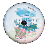Chucks N Pearls 2024 Spare Tire Cover Pink Green Rocking The World - Wonder Print Shop