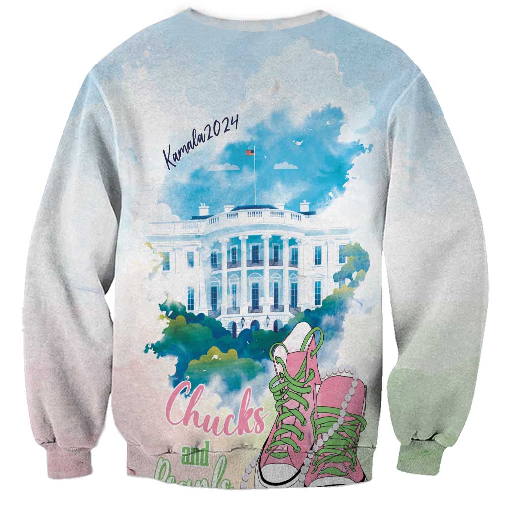 Chucks N Pearls 2024 Sweatshirt Pink Green Rocking The World - Wonder Print Shop