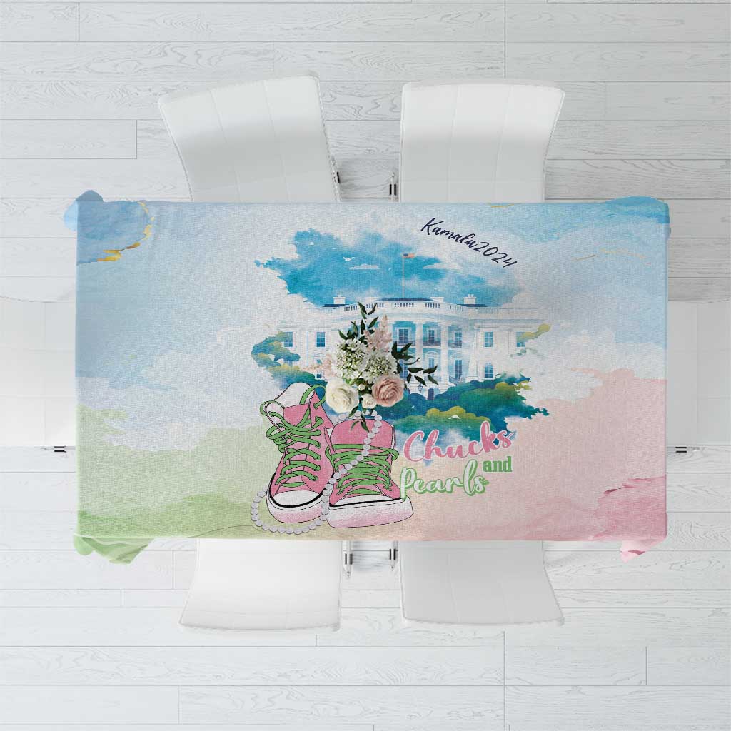 Chucks N Pearls 2024 Tablecloth Pink Green Rocking The World - Wonder Print Shop