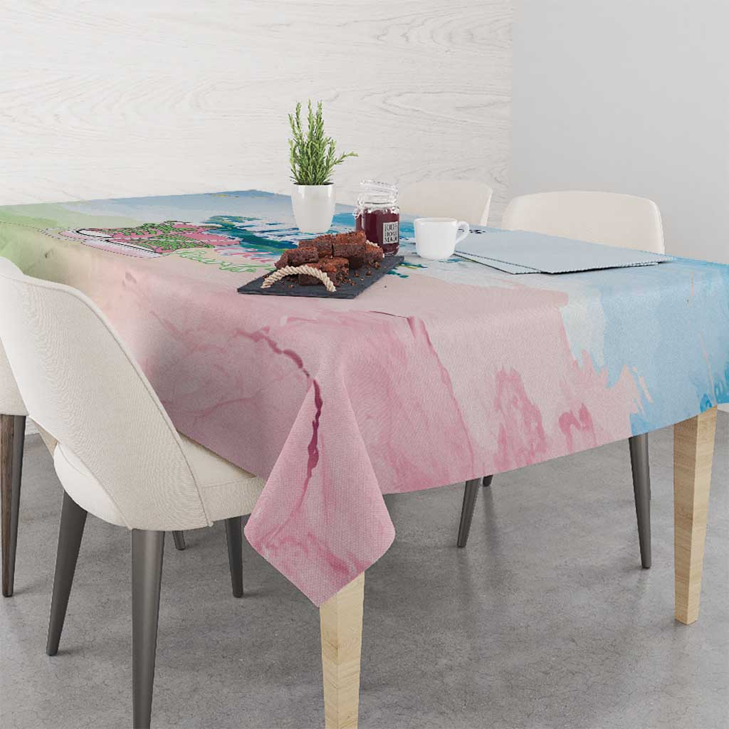 Chucks N Pearls 2024 Tablecloth Pink Green Rocking The World - Wonder Print Shop