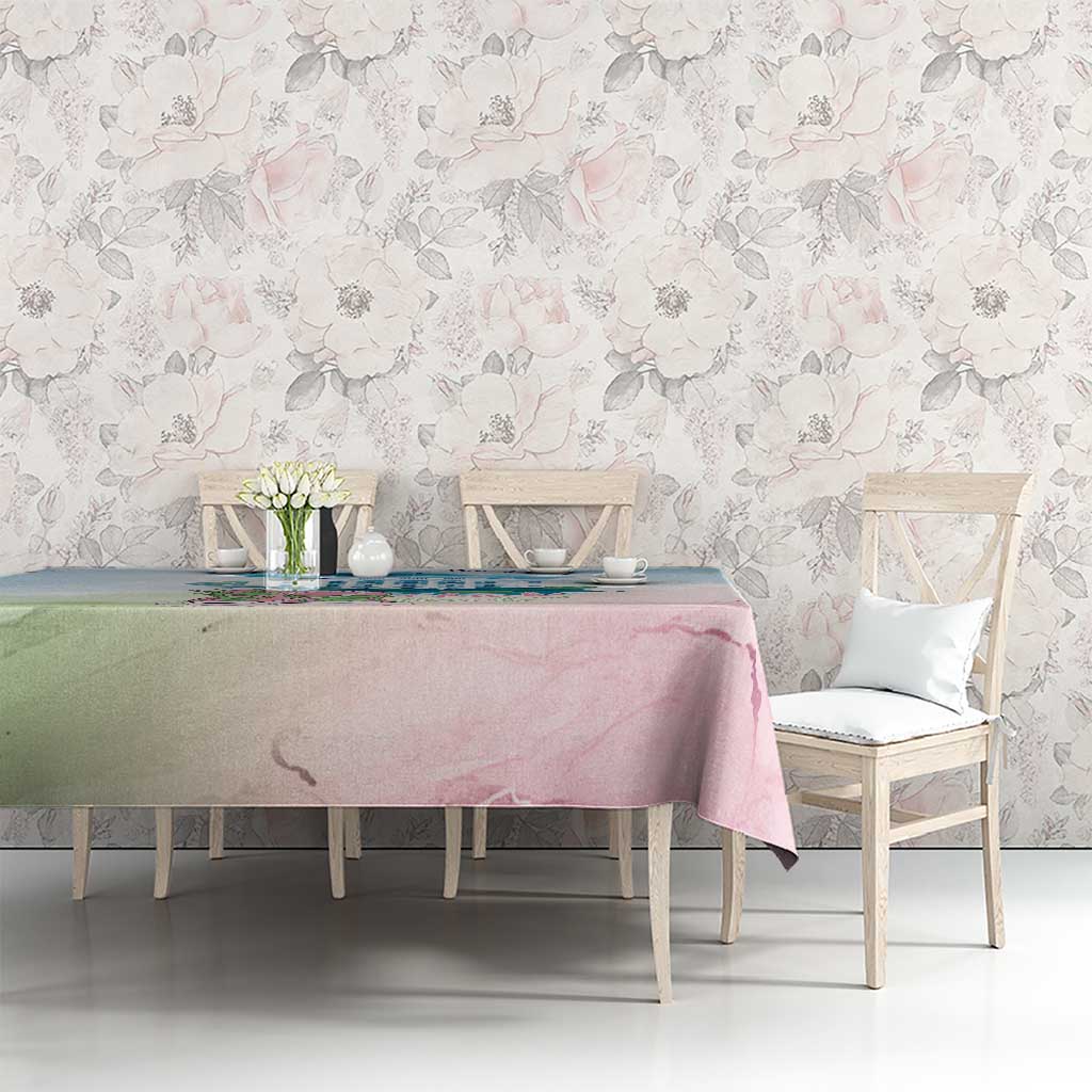 Chucks N Pearls 2024 Tablecloth Pink Green Rocking The World - Wonder Print Shop