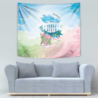 Chucks N Pearls 2024 Tapestry Pink Green Rocking The World - Wonder Print Shop