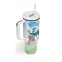 Chucks N Pearls 2024 Tumbler With Handle Pink Green Rocking The World - Wonder Print Shop