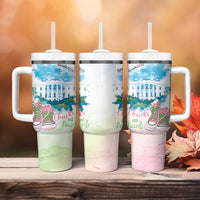 Chucks N Pearls 2024 Tumbler With Handle Pink Green Rocking The World - Wonder Print Shop