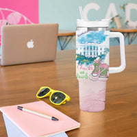 Chucks N Pearls 2024 Tumbler With Handle Pink Green Rocking The World - Wonder Print Shop