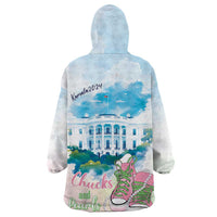 Chucks N Pearls 2024 Wearable Blanket Hoodie Pink Green Rocking The World - Wonder Print Shop