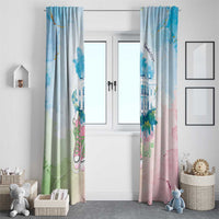 Chucks N Pearls 2024 Window Curtain Pink Green Rocking The World - Wonder Print Shop