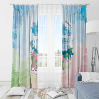 Chucks N Pearls 2024 Window Curtain Pink Green Rocking The World - Wonder Print Shop