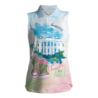 Chucks N Pearls 2024 Women Sleeveless Polo Shirt Pink Green Rocking The World - Wonder Print Shop