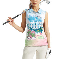 Chucks N Pearls 2024 Women Sleeveless Polo Shirt Pink Green Rocking The World - Wonder Print Shop