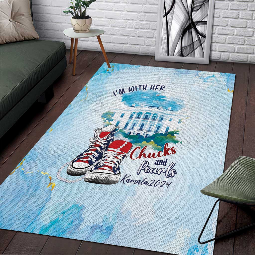 Chucks N Pearls 2024 Area Rug I'm With Her LT7 - Wonder Print Shop