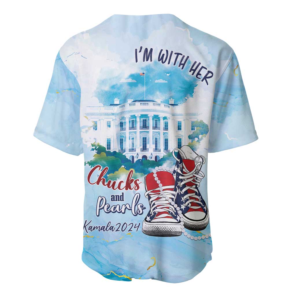 Chucks N Pearls 2024 Baseball Jersey I'm With Her LT7 - Wonder Print Shop