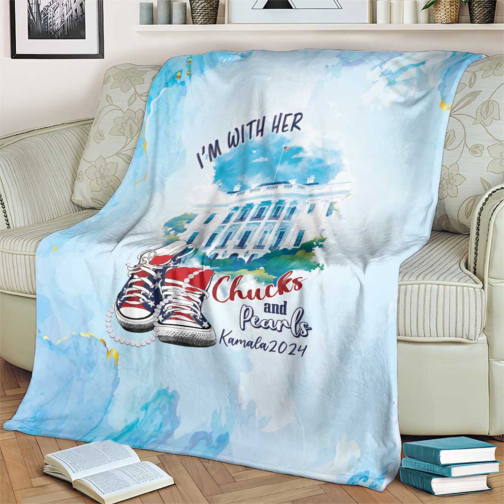 Chucks N Pearls 2024 Blanket I'm With Her