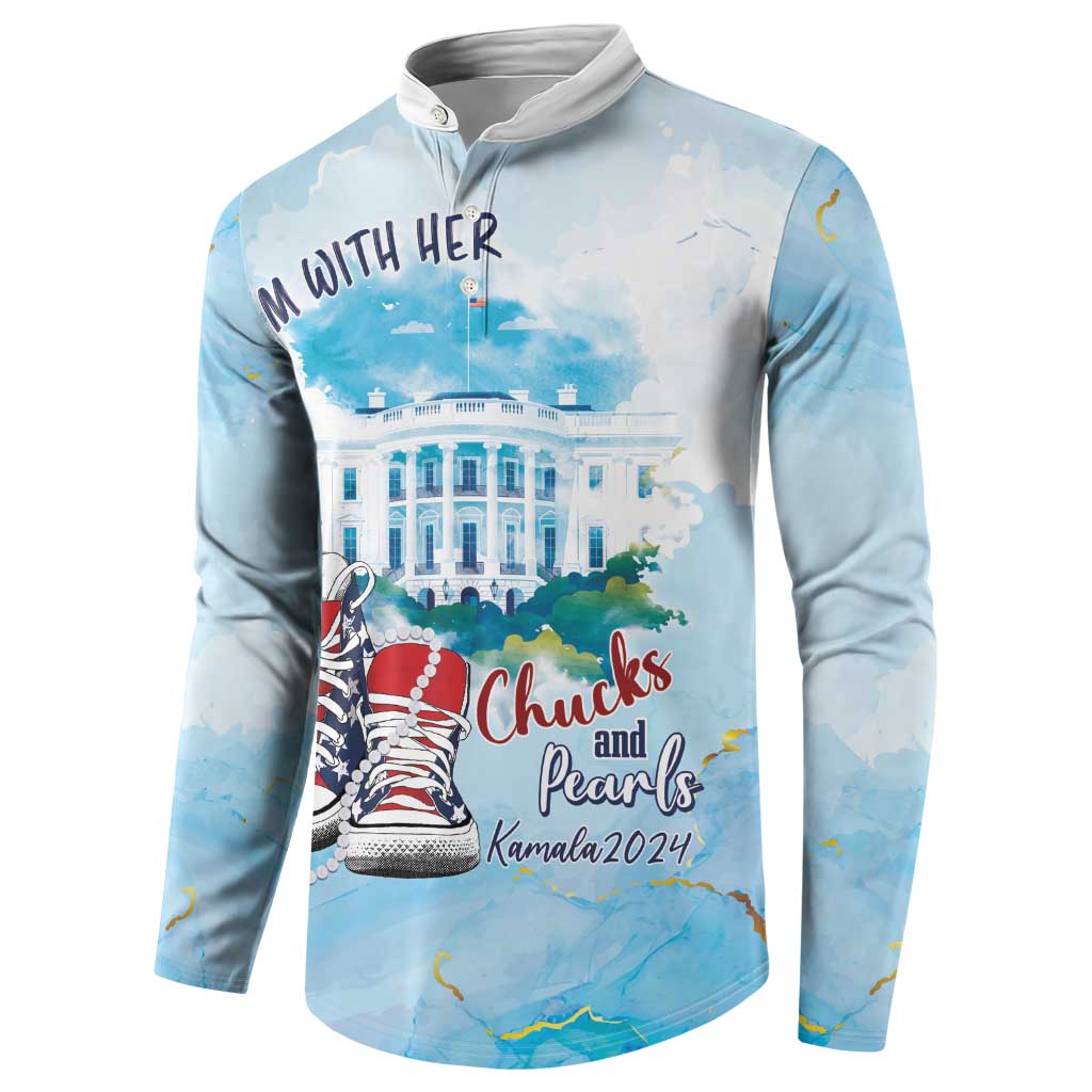 Chucks N Pearls 2024 Button Sweatshirt I'm With Her LT7 - Wonder Print Shop