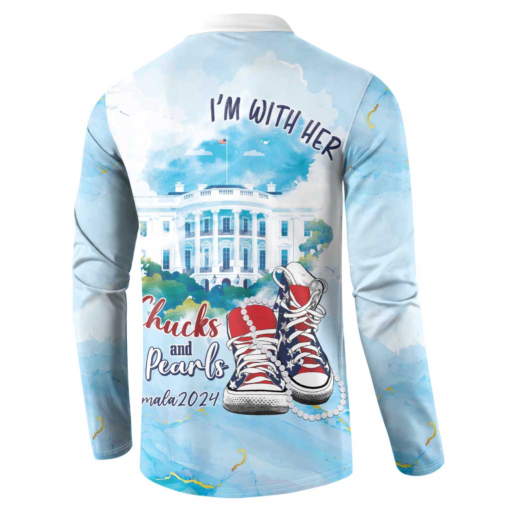 Chucks N Pearls 2024 Button Sweatshirt I'm With Her LT7 - Wonder Print Shop