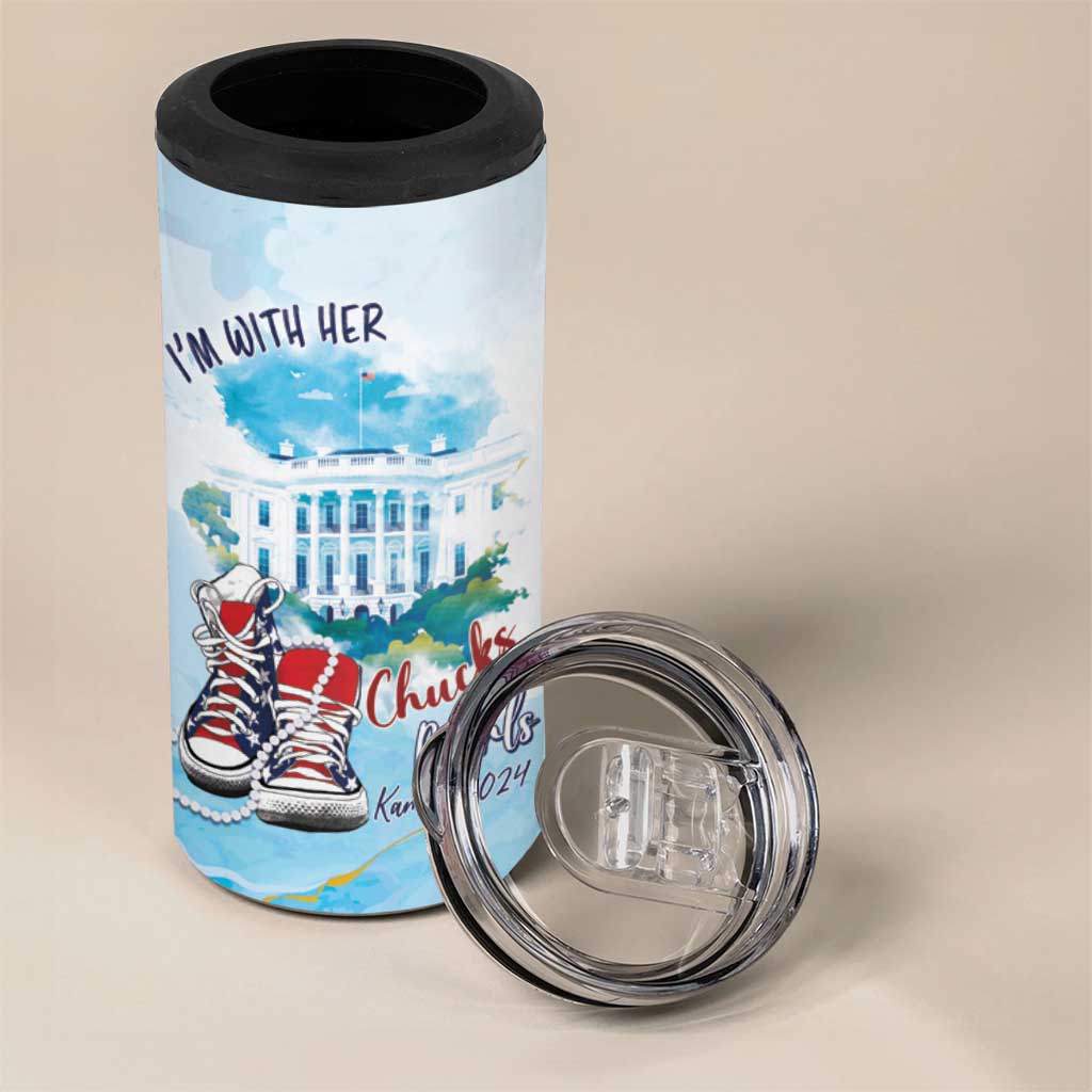 Chucks N Pearls 2024 4 in 1 Can Cooler Tumbler I'm With Her LT7 - Wonder Print Shop