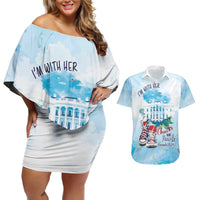 Chucks N Pearls 2024 Couples Matching Off Shoulder Short Dress and Hawaiian Shirt I'm With Her LT7 - Wonder Print Shop