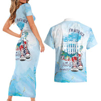 Chucks N Pearls 2024 Couples Matching Short Sleeve Bodycon Dress and Hawaiian Shirt I'm With Her LT7 - Wonder Print Shop