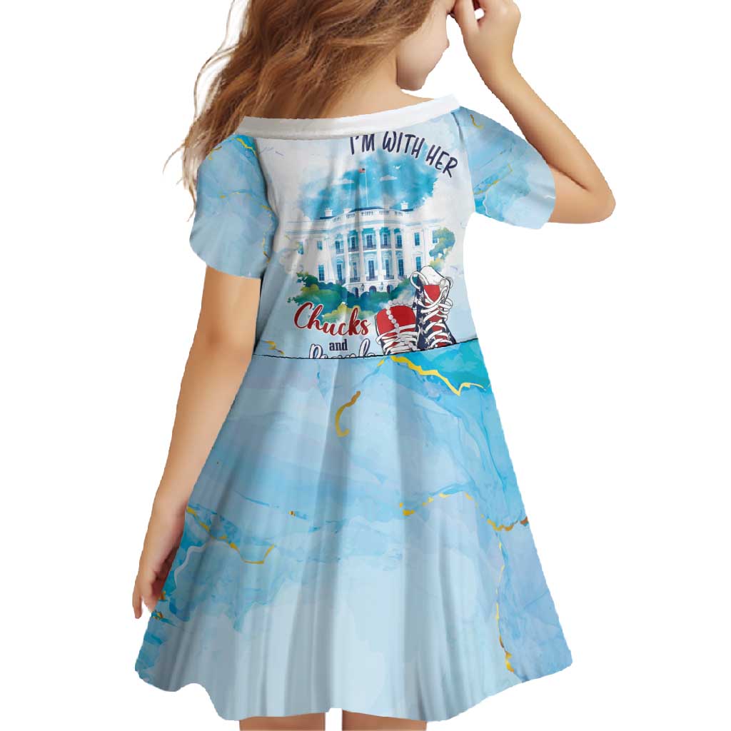 Chucks N Pearls 2024 Family Matching Long Sleeve Bodycon Dress and Hawaiian Shirt I'm With Her LT7 - Wonder Print Shop