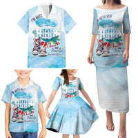 Chucks N Pearls 2024 Family Matching Puletasi and Hawaiian Shirt I'm With Her - Wonder Print Shop