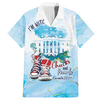 Chucks N Pearls 2024 Family Matching Short Sleeve Bodycon Dress and Hawaiian Shirt I'm With Her - Wonder Print Shop
