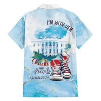 Chucks N Pearls 2024 Family Matching Short Sleeve Bodycon Dress and Hawaiian Shirt I'm With Her - Wonder Print Shop