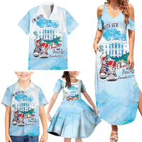 Chucks N Pearls 2024 Family Matching Summer Maxi Dress and Hawaiian Shirt I'm With Her - Wonder Print Shop