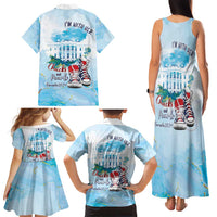 Chucks N Pearls 2024 Family Matching Tank Maxi Dress and Hawaiian Shirt I'm With Her - Wonder Print Shop