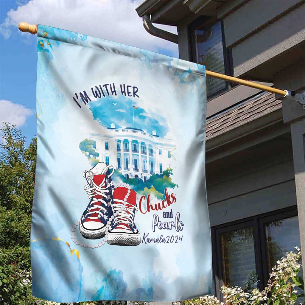 Chucks N Pearls 2024 Garden Flag I'm With Her - Wonder Print Shop
