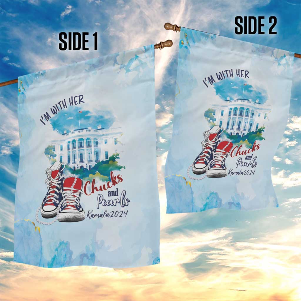 Chucks N Pearls 2024 Garden Flag I'm With Her - Wonder Print Shop