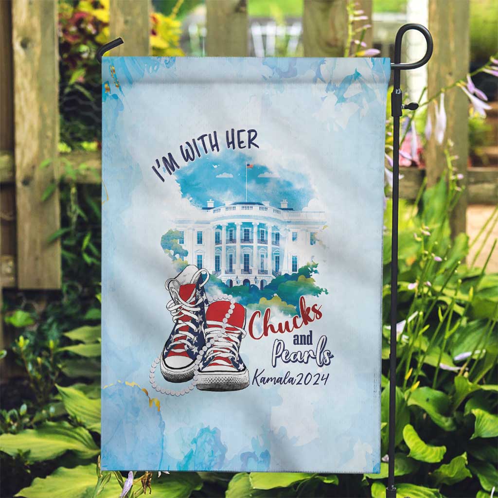 Chucks N Pearls 2024 Garden Flag I'm With Her - Wonder Print Shop