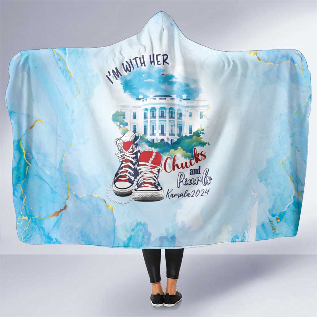 Chucks N Pearls 2024 Hooded Blanket I'm With Her