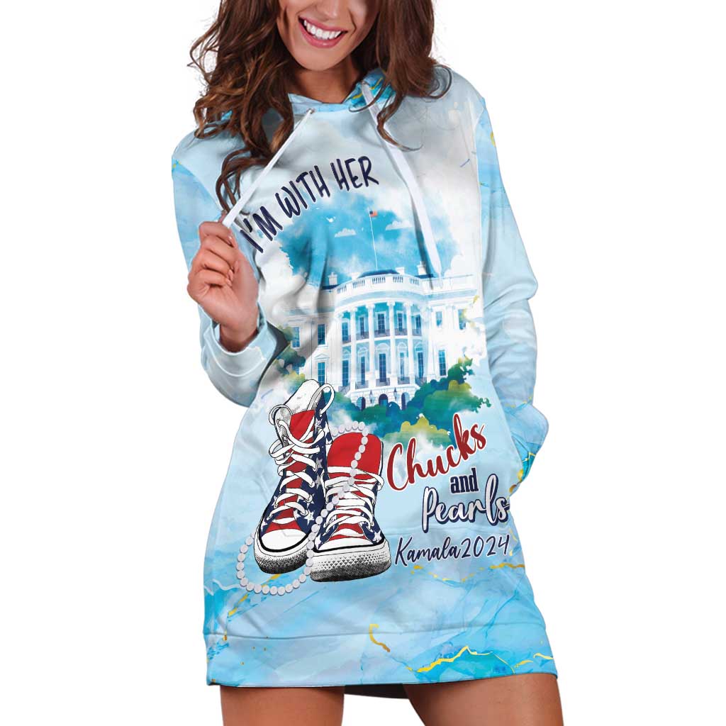 Chucks N Pearls 2024 Hoodie Dress I'm With Her - Wonder Print Shop