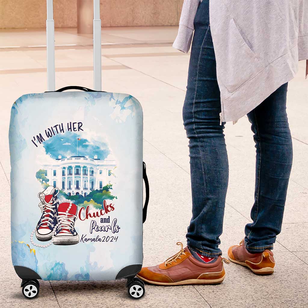 Chucks N Pearls 2024 Luggage Cover I'm With Her - Wonder Print Shop
