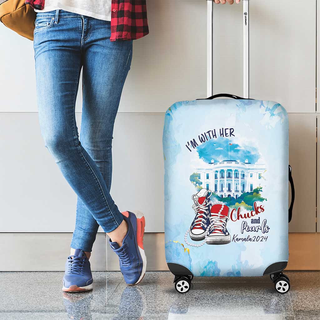 Chucks N Pearls 2024 Luggage Cover I'm With Her - Wonder Print Shop