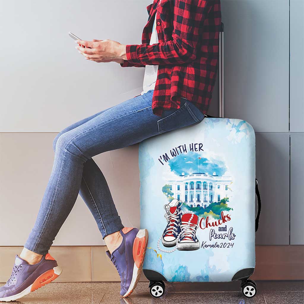 Chucks N Pearls 2024 Luggage Cover I'm With Her - Wonder Print Shop