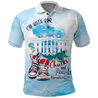 Chucks N Pearls 2024 Polo Shirt I'm With Her - Wonder Print Shop