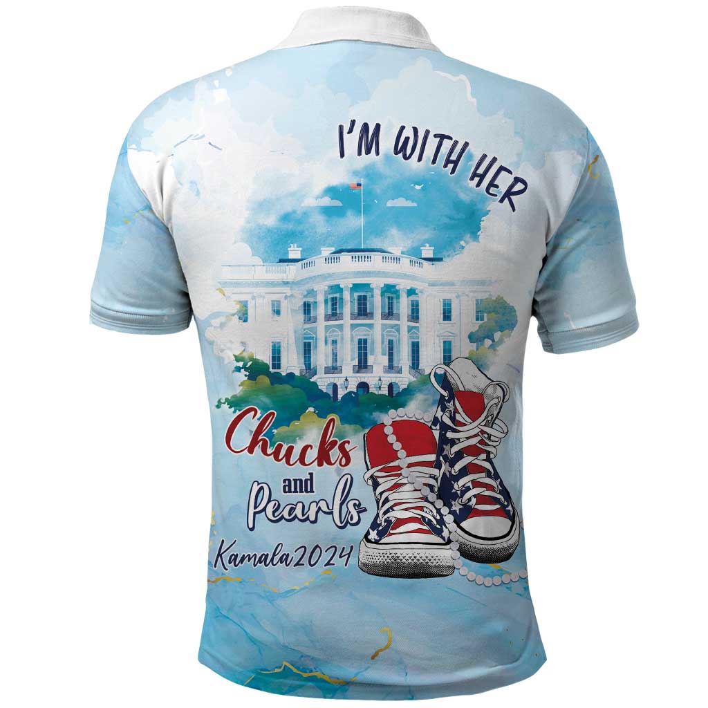 Chucks N Pearls 2024 Polo Shirt I'm With Her - Wonder Print Shop