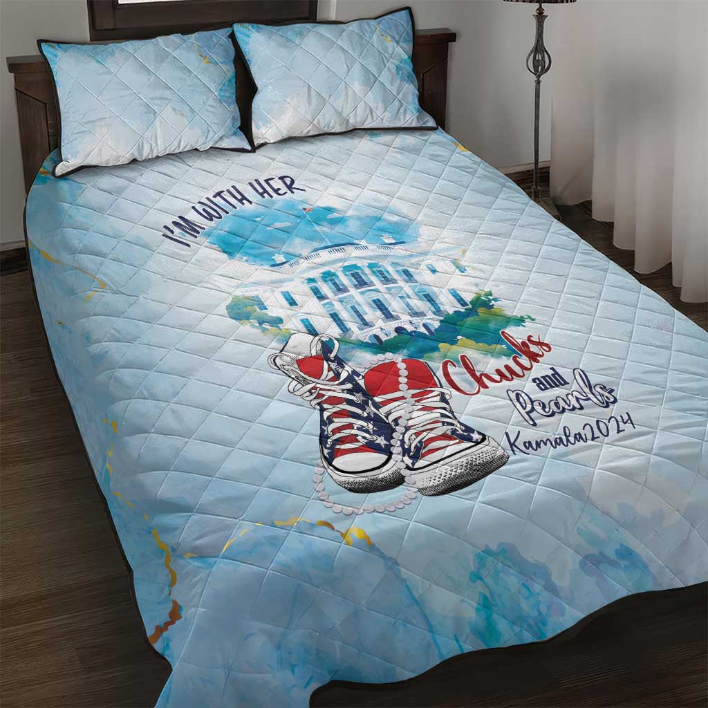 Chucks N Pearls 2024 Quilt Bed Set I'm With Her - Wonder Print Shop